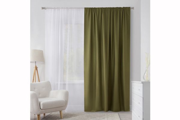 Ribbon curtain ESTUDI BLANCO Brenda 200x280 cm, 1 piece, olive color