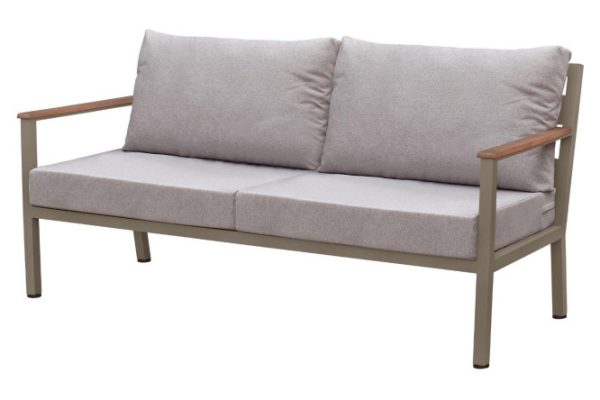 Outdoor sofa Santorini 180x87x82 cm, beige-gray color, natural wood