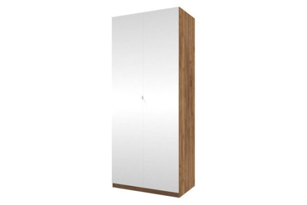Wardrobe 2-door Oscar Lila 100x236x60 cm, Craft tobacco oak, front - mirror