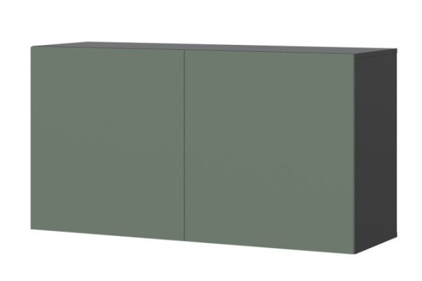 Cabinet Oscar Moon 120x64 with doors, anthracite / olive soft