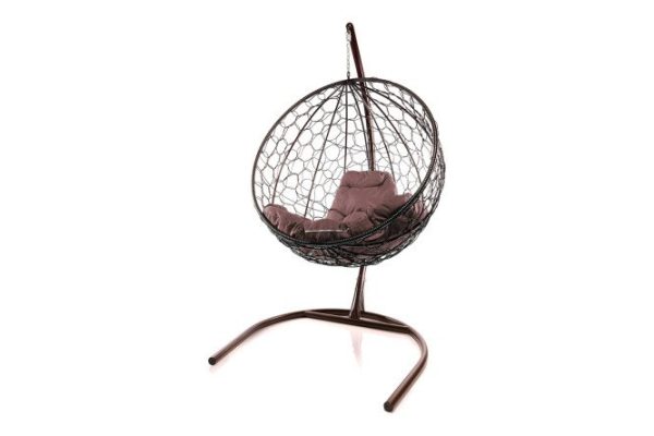 Hanging chair Circle 72x186x102 cm, base and frame color brown, finishing brown