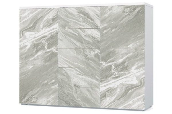 Chest of drawers Oscar Marble 150.2x109.2x44 cm, statuary, white smooth