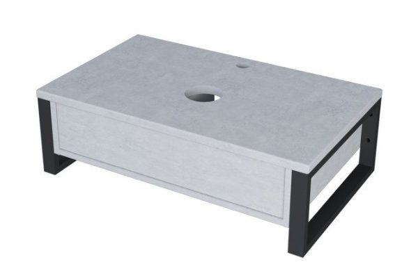 Cabinet 1Marka Grunge Loft 90 cm, color concrete light gray, black