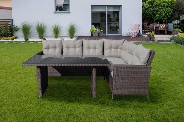 Garden furniture set Hall Torres color black, gray-brown