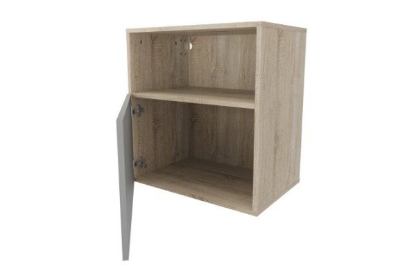 Cabinet with shelves and door Oscar Amika 60x64, Sonoma oak / dusty gray gloss