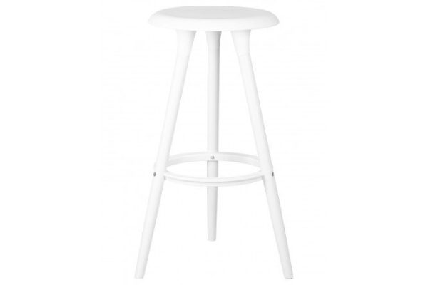 Bar stool DOBRIN Royce White 47x77x47 cm, white seat, white legs