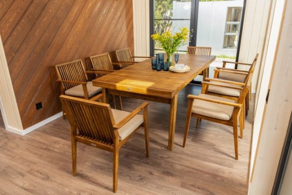 Dining set for garden and cottage made of acacia Mona