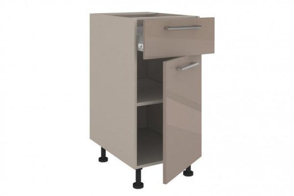 Set of fronts for a floor cabinet with a drawer Amika stone gray color