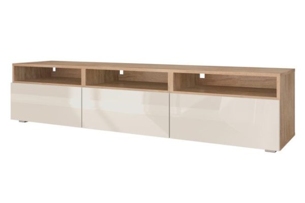 50us8ii7q4sjkcsczeacggvidt1pu5by.jpg Cabinet Oscar Amika 180x40 with 3 drawers and 3 shelves, sonoma oak / glossy cashmere