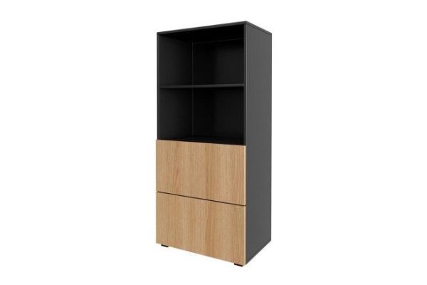 Children's chest of drawers Oscar Moon mini 60x130x39.6 cm, anthracite, Canadian oak