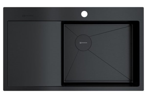 Inset sink with wing OMOIKIRI Akisame 86-R Side-GB 4997044 86x51x20 cm