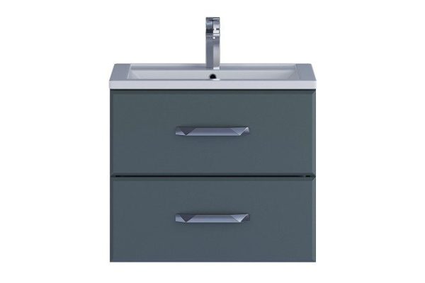 Hanging cabinet Foster 291020520 for bathroom 60.8 cm, frame color graphite gray, facade color graphite gray
