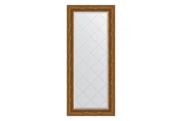 Wall mirror with engraving in a baguette frame EVOFORM Etched bronze 79x161 cm
