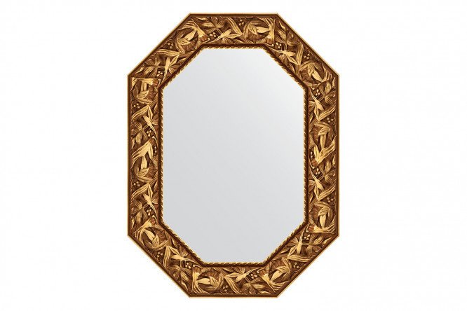 Wall mirror in a baguette frame EVOFORM Polygon BY 7221, Byzantium gold 58x78 cm