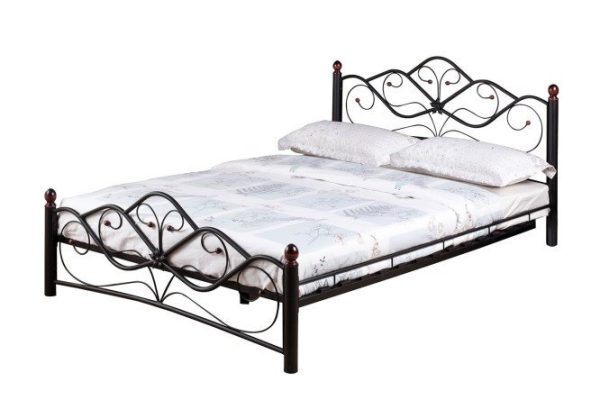 Bed Venus color black, dark mahogany 140x200 cm