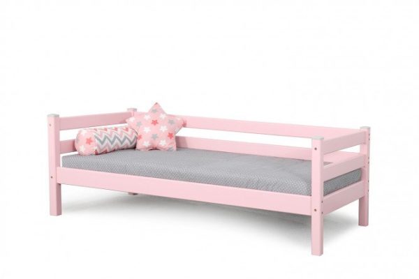 Sonya bed with back protection 80x190 cm color pink