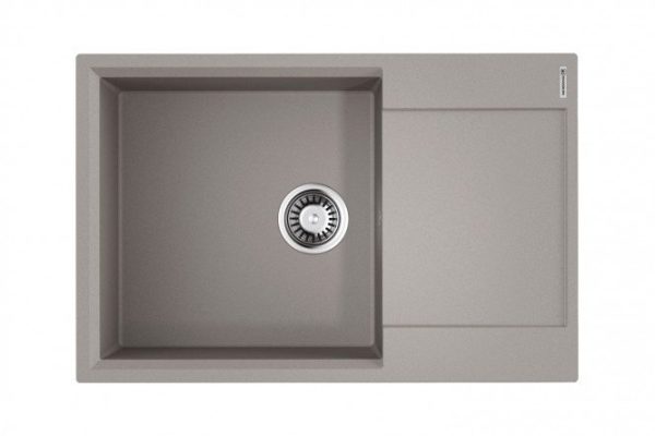 Inset sink with wing OMOIKIRI Daisen 78-LB-GR 4993690, gray 78x51x19 cm