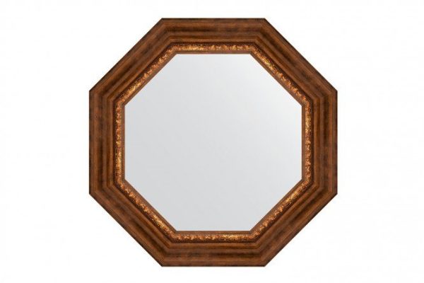 Wall mirror in a baguette frame EVOFORM Octagon BY 7344, Roman bronze 61x61 cm