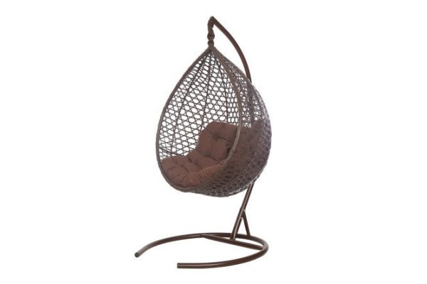 Montblanc hanging cocoon chair 100x120x80 cm, base and frame color brown, finishing brown
