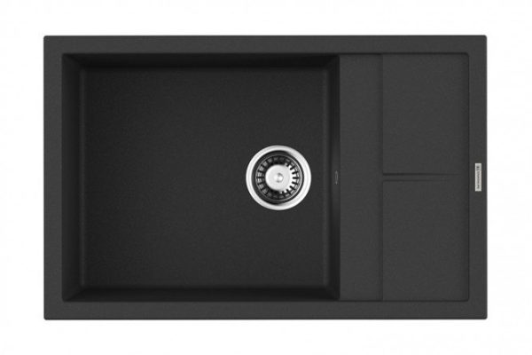 Inset sink with drainer OMOIKIRI Sumi 78 LB-BL 4993719, black 78x50x20 cm