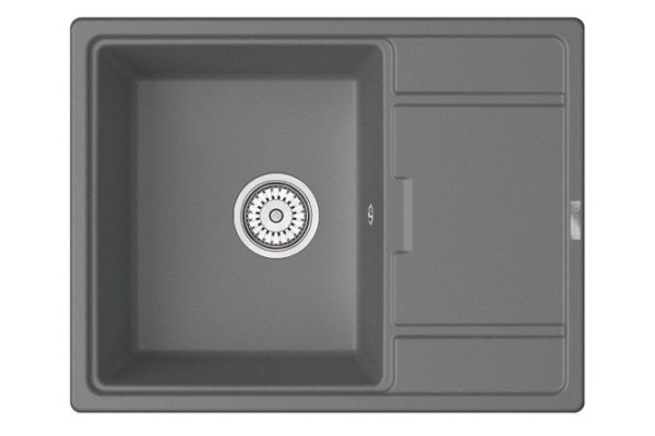 Kitchen sink with drainer POINT Style 65 PN3009AL, gray 65x50x22 cm