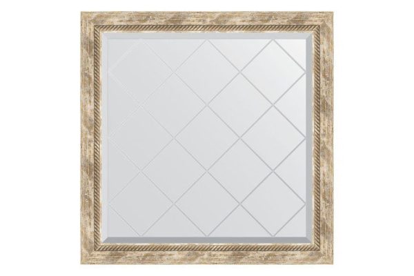 Wall mirror with engraving in a baguette frame EVOFORM Provence with weaving 83x83 cm
