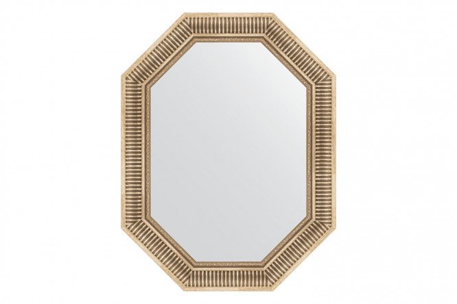 Wall mirror in a baguette frame EVOFORM Polygon BY 7203, silver aqueduct 67x87 cm