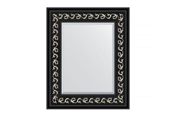 Wall mirror with bevel in a baguette frame EVOFORM BY 1357 black artdeco 45x55 cm