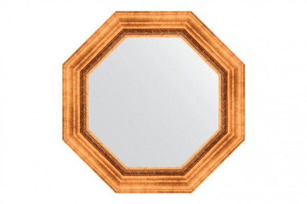 Wall mirror in a baguette frame EVOFORM Octagon BY 7340, Roman gold 61x61 cm
