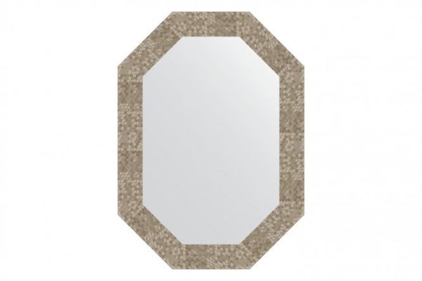 Wall mirror in a baguette frame EVOFORM Polygon BY 7101, titanium honeycomb 52x72 cm