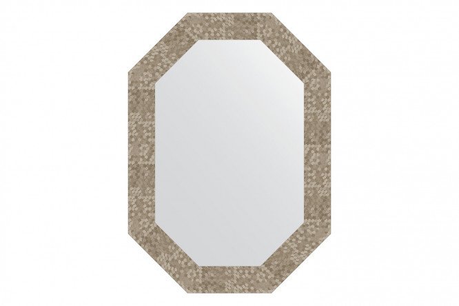Wall mirror in a baguette frame EVOFORM Polygon BY 7101, titanium honeycomb 52x72 cm