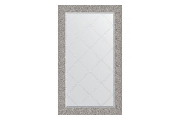 Wall mirror with engraving in a baguette frame EVOFORM Embossed silver 76x131 cm