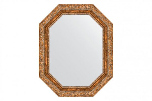 Wall mirror in a baguette frame EVOFORM Polygon BY 7154, antique bronze vignette 60x75 cm