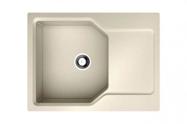 Inset sink with drainer OMOIKIRI Yonaka 65-BE 4993342, vanilla 65x51x19 cm