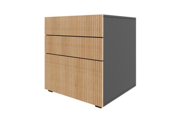 Children's chest of drawers Oscar Amelie mini 60x66x39.6 cm, anthracite, Canadian oak