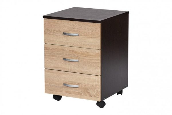 Nightstand Alba-3 wenge/oak Sonoma 45x61x45 cm