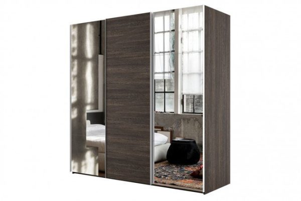 Sliding wardrobe 3-door Comet 240x240 cm wenge Mali, wenge Mali facades, mirror