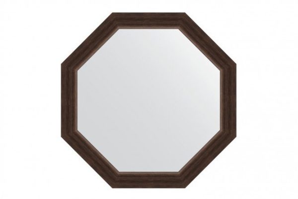 Wall mirror in a baguette frame EVOFORM Octagon BY 3988, rosewood 66x66 cm