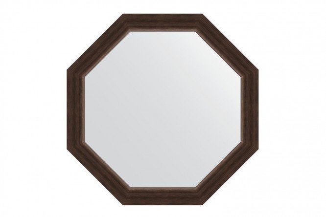 Wall mirror in a baguette frame EVOFORM Octagon BY 3988, rosewood 66x66 cm