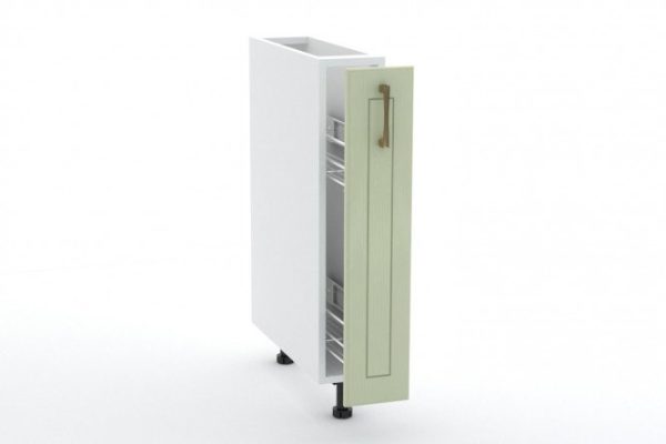 Front for a floor cabinet with a pull-out basket Bella 14.6x71.6 cm, pistachio color