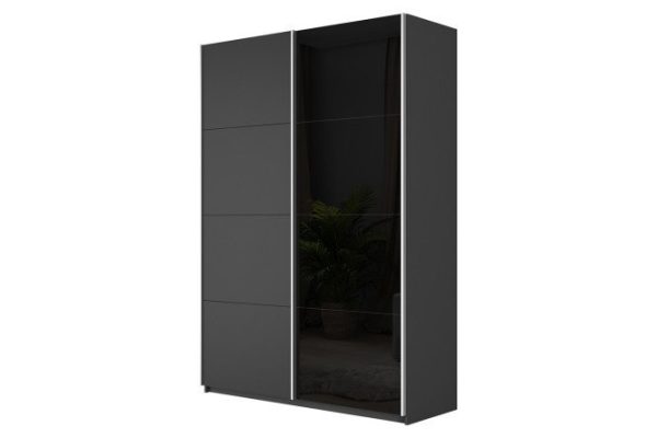 583b384b99f76179f71af356b744daa7.jpg Sliding wardrobe 2-door Cors 120x230 cm, gray diamond, facade gray diamond, black