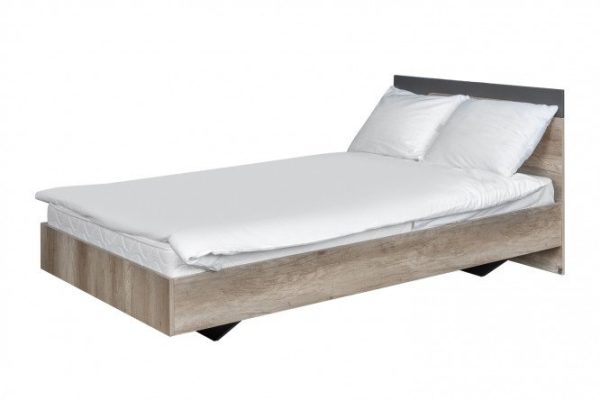 Children's bed Pilgrim 120x200 cm color Canyon oak light, background gray