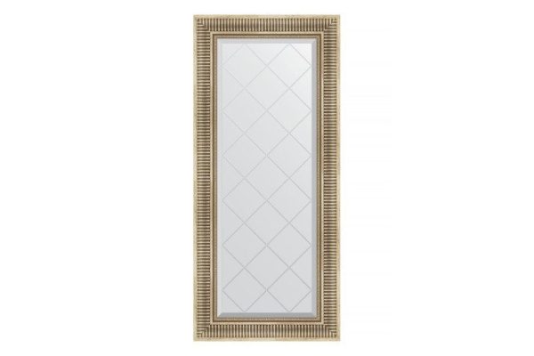 Wall mirror with engraving in a baguette frame EVOFORM silver aqueduct 77x160 cm Plastic