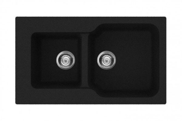 Inset sink OMOIKIRI Maru 86-2-BL 4993284, black 86x50x19 cm