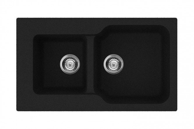 Inset sink OMOIKIRI Maru 86-2-BL 4993284, black 86x50x19 cm