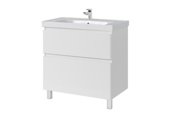 Bathroom floor cabinet Sanstar Riana 365.1-1.5.1.KGRE 86.6 cm, frame color white, facade white
