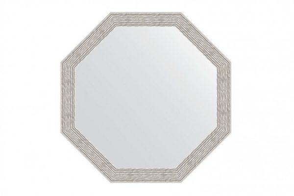 Wall mirror in a baguette frame EVOFORM Octagon BY 3959, wave aluminum 53x53 cm