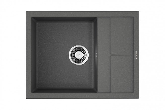 Inset sink with wing OMOIKIRI Sumi 65-PL 4993675, platinum 65x50x20 cm