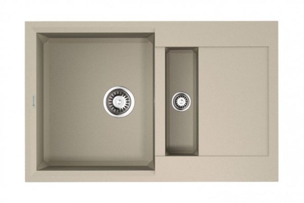 Inset sink with drainer OMOIKIRI Sakaime 78-2-SA 4993116, beige 78x50x22 cm