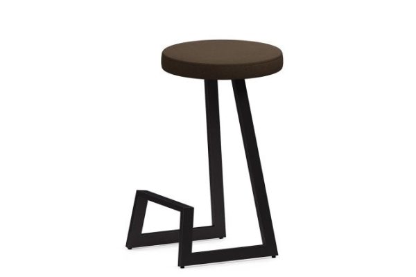 Bar stool Horeca Cors 38x65x38 cm, upholstery color brown, legs black